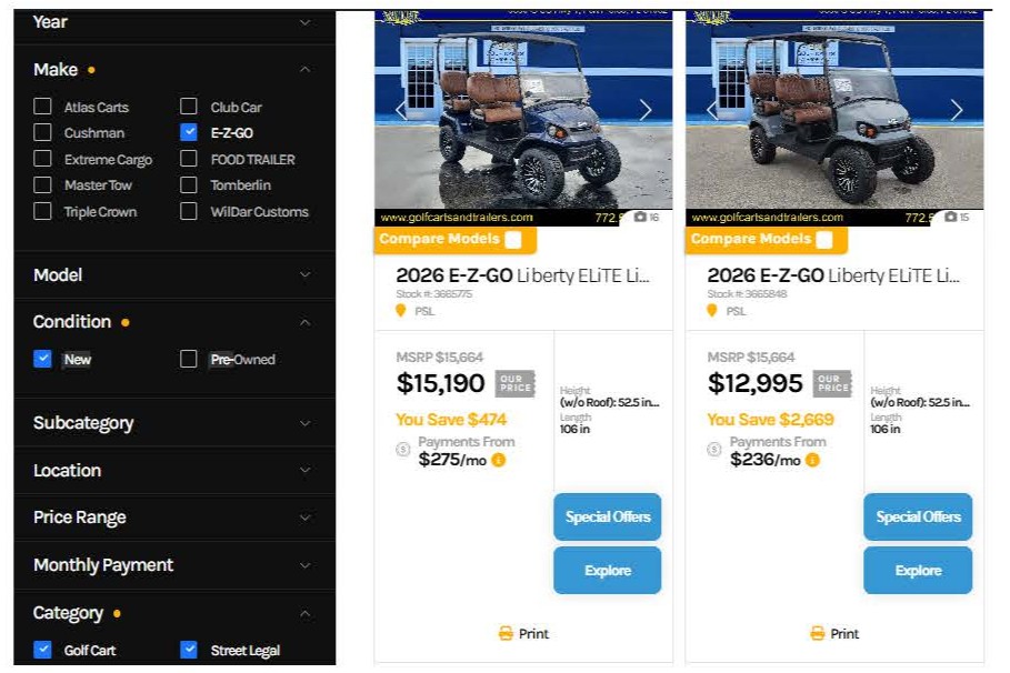 WilDar EZGO Inventory Online